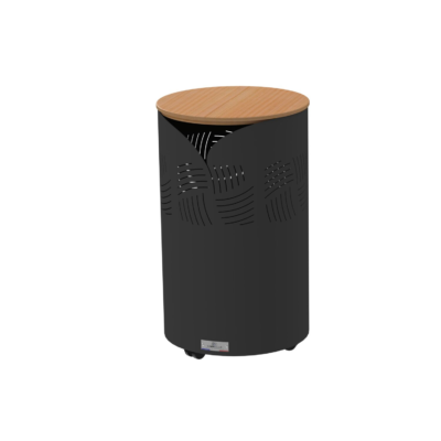 Rollbare Pelletbox Essential + Bambusdeckel ⌀36xH.46cm