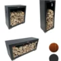 Vertikale Holzaufbewahrung 119x54x39cm Schwarz pulverbeschichtet - REMUNDI